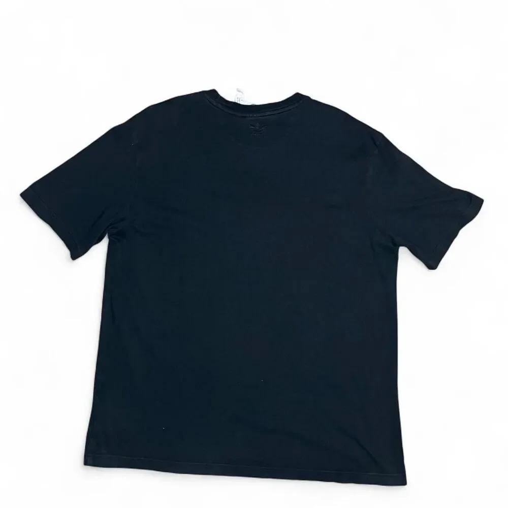 Adidas Originals Men's Black T-shirt W/ Blue Logo